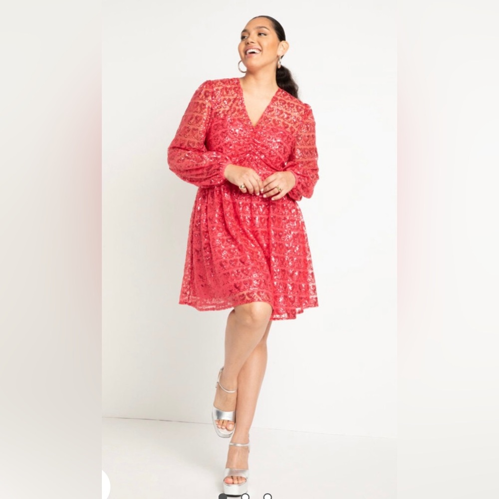 ELOQUII Heart Sequin Mini Dress size 14